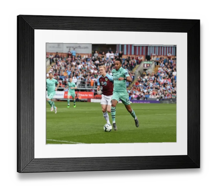 Framed Print : Aubameyang Scores First: Arsenal's Win at Burnley, Premier League 2018-19