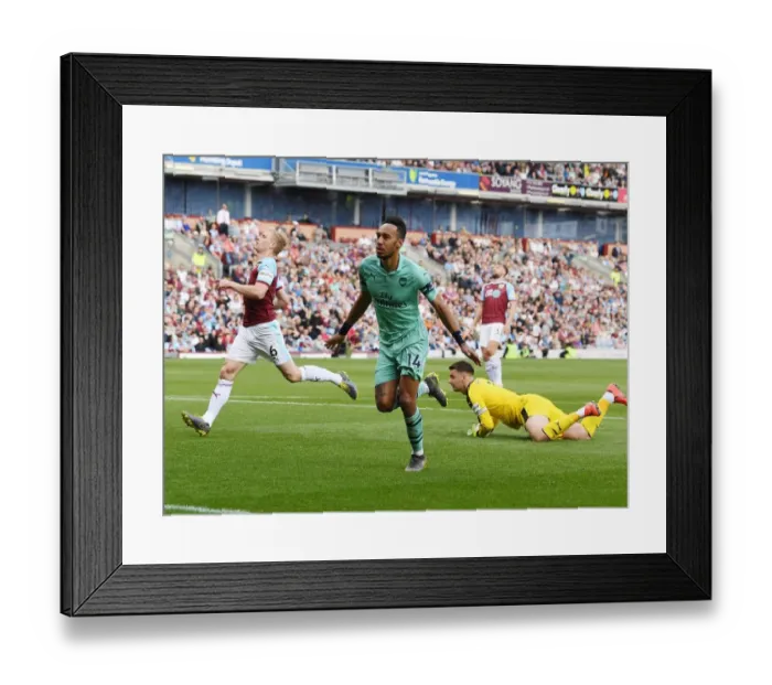 Framed Print : Aubameyang Scores First: Arsenal's Triumph over Burnley in Premier League 2018-19
