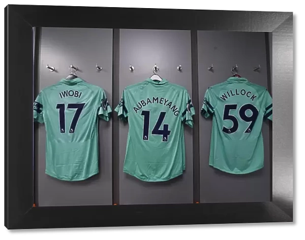 Arsenal Players Shirts in Arsenal Dressing Room Before Burnley Match (2018-19)