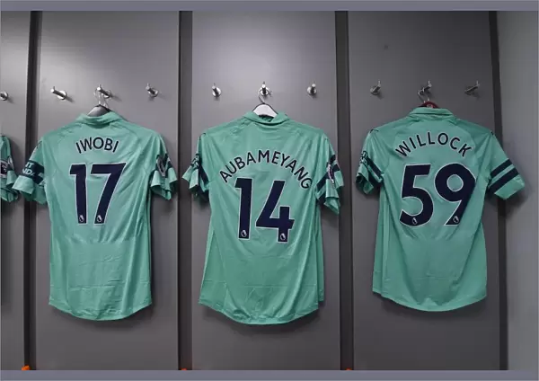 Arsenal Players Shirts in Arsenal Dressing Room Before Burnley Match (2018-19)