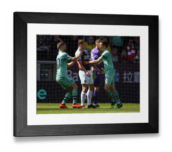 Framed Print : Clash of Titans: Burnley vs. Arsenal - Premier League Showdown (2018-19)