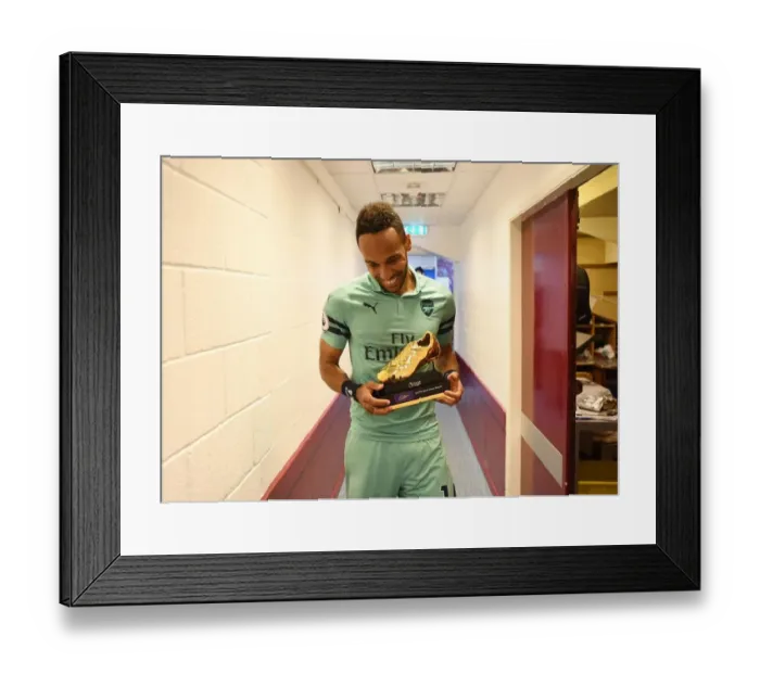 Framed Print : Arsenal's Aubameyang Claims Golden Boot after Securing Victory against Burnley