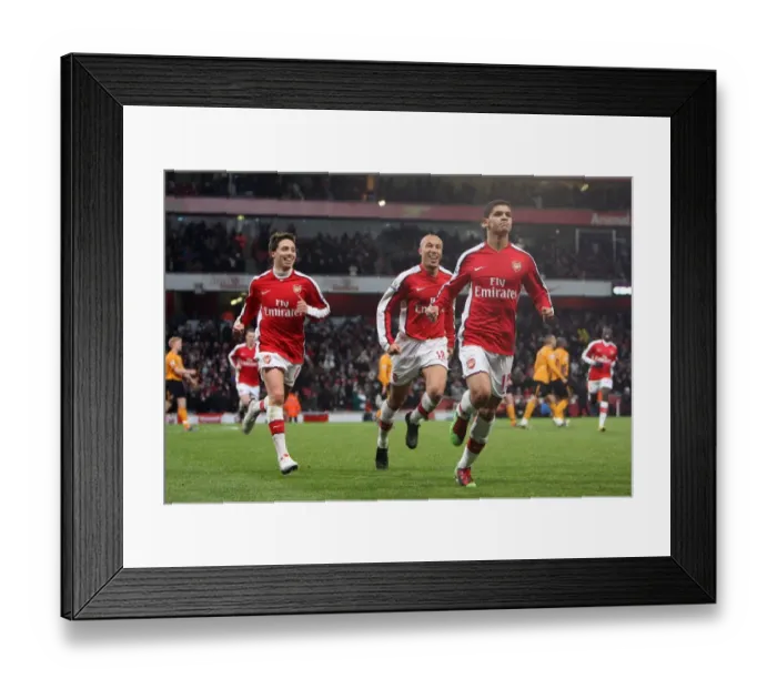 Framed Print : Denilson's Triumph: Arsenal's First Goal Against Hull City (3:0)