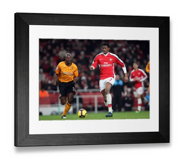 Framed Print : Abou Diaby and George Boateng Clash in Arsenal's 3-0 Victory over Hull City, Barclays Premier League (December 19, 2009)