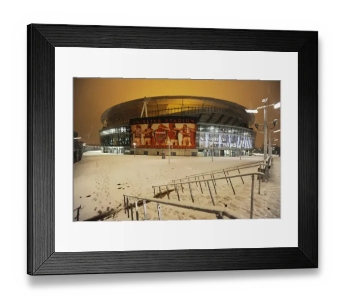 Framed Print : Winter's Embrace at Emirates Stadium: Arsenal's Snow-Covered Fortress, London (2009) Framed Print : Winter's Embrace at Emirates Stadium: Arsenal's Snow-Covered Fortress, London (2009)