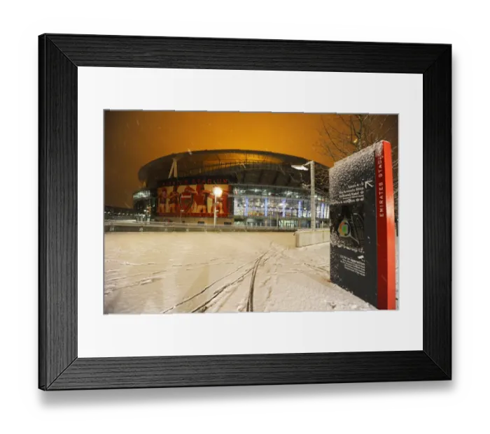Framed Print : Winter's Embrace at Emirates Stadium: Arsenal's Snow-Covered Fortress, London (2009) Framed Print : Winter's Embrace at Emirates Stadium: Arsenal's Snow-Covered Fortress, London (2009)