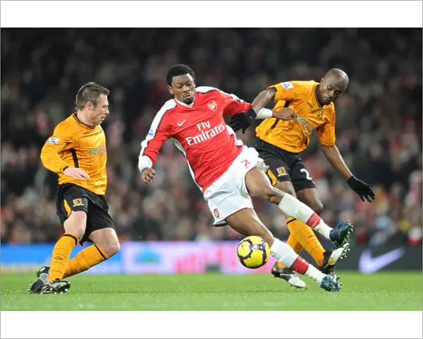Abou Diaby (Arsenal) Nick Barmby and George Boateng (Hull). Arsenal 3: 0 Hull City