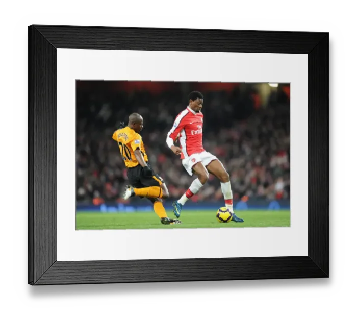 Framed Print : Arsenal Triumphs Over Hull City: Abou Diaby and George Boateng in Action during Arsenal's 3-0 Victory at Emirates Stadium, Premier League 2009-10