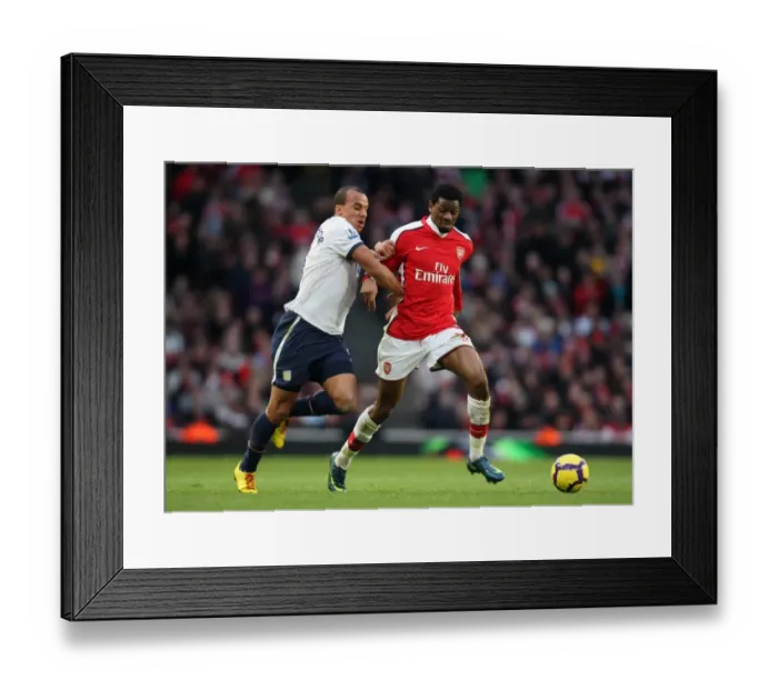 Framed Print : Arsenal's Diaby Scores Against Agbonlahor in 3-0 Victory over Aston Villa, Barclays Premier League, Emirates Stadium (December 27, 2009)