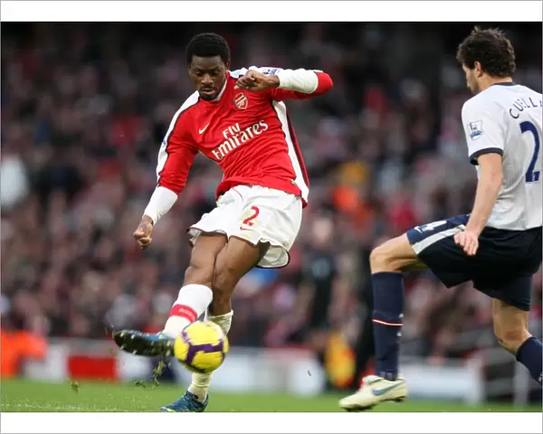 Abou Diaby scores Arsenals 3rd goal past Carlos Cuellar (Villa). Arsenal 3