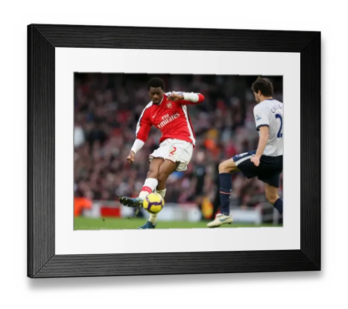 Framed Print : Abou Diaby scores Arsenals 3rd goal past Carlos Cuellar (Villa). Arsenal 3