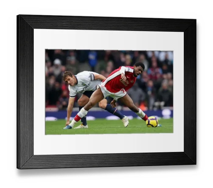 Framed Print : Arsenal's Abou Diaby and Stiliyan Petrov Clash in Arsenal 3-0 Aston Villa Barclays Premier League Showdown, Emirates Stadium (December 2009)