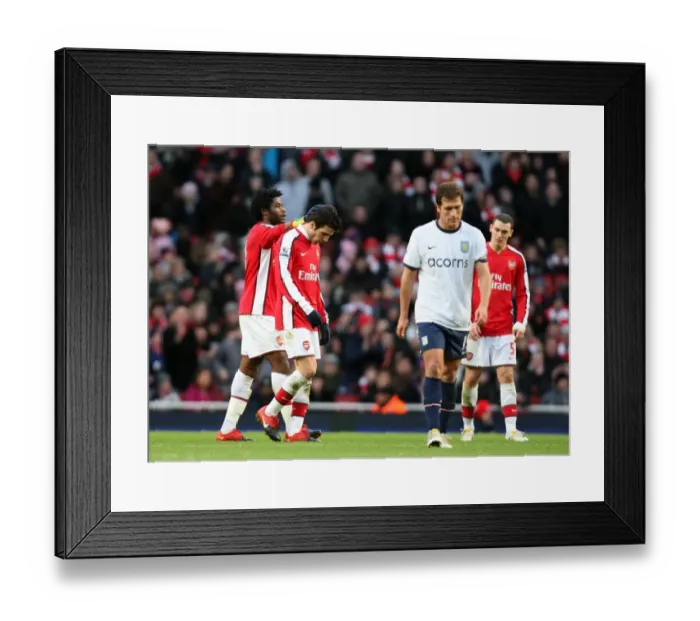 Framed Print : Cesc Fabregas and Alex Song (Arsenal). Cesc Fabregas is substituted after scoring two goals