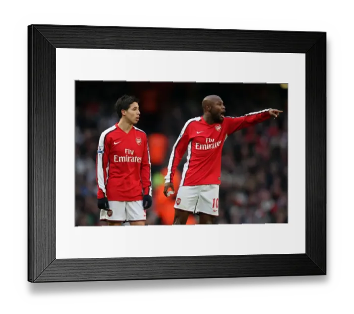 Framed Print : Samir Nasri and William Gallas (Arsenal). Arsenal 3: 0 Aston Villa. Barclays Premier League Framed Print : Samir Nasri and William Gallas (Arsenal). Arsenal 3: 0 Aston Villa. Barclays Premier League