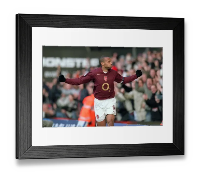 Framed Print : Thierry Henry celebrates scoring Arsenals 3rd goal his 2nd. Fulham 0: 4 Arsenal Framed Print : Thierry Henry celebrates scoring Arsenals 3rd goal his 2nd. Fulham 0: 4 Arsenal