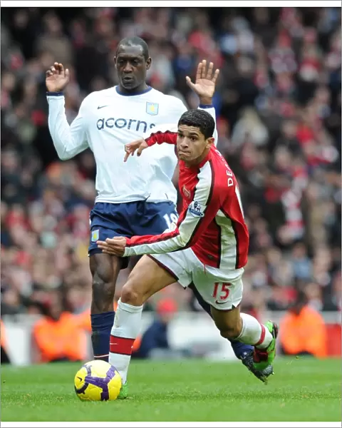 Arsenal's Denilson Scores Against Aston Villa's Emile Heskey: Arsenal 3-0 Premier League Victory