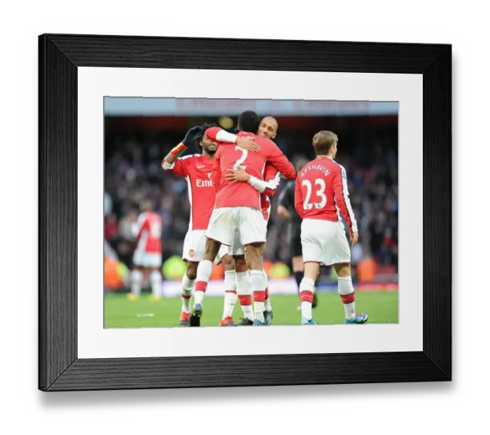 Framed Print : Arsenal Triumph: Diaby, Traore, Song, and Arshavin Celebrate 3-0 Over Aston Villa Framed Print : Arsenal Triumph: Diaby, Traore, Song, and Arshavin Celebrate 3-0 Over Aston Villa