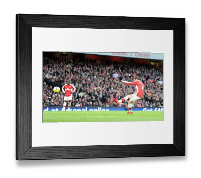 Framed Print : Cesc Fabregas Scores First Goal: Arsenal 3-0 Aston Villa, Premier League, 2009