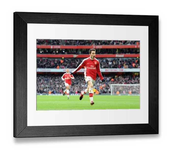 Framed Print : Cesc Fabregas's Euphoric Goal: Arsenal's 3-0 Thriller Against Aston Villa Framed Print : Cesc Fabregas's Euphoric Goal: Arsenal's 3-0 Thriller Against Aston Villa