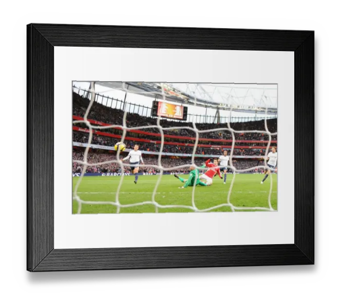 Framed Print : Cesc Fabregas Scores Stunning Goal Past Brad Friedel as Arsenal Cruise to 3-0 Victory over Aston Villa