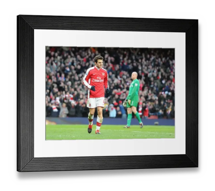 Framed Print : Cesc Fabregas limps away after scoring the 2nd Arsenal goal. Arsenal 3: 0 Aston Villa Framed Print : Cesc Fabregas limps away after scoring the 2nd Arsenal goal. Arsenal 3: 0 Aston Villa
