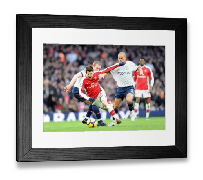 Framed Print : Arsenal's Dominance: Cesc Fabregas Scores in Arsenal's 3-0 Victory over Aston Villa, Barclays Premier League, Emirates Stadium, 2009