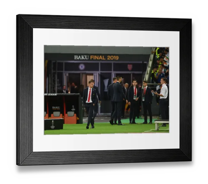 Framed Print : Arsenal's Aaron Ramsey Scouts Chelsea's UEFA Europa League Final Venue in Baku