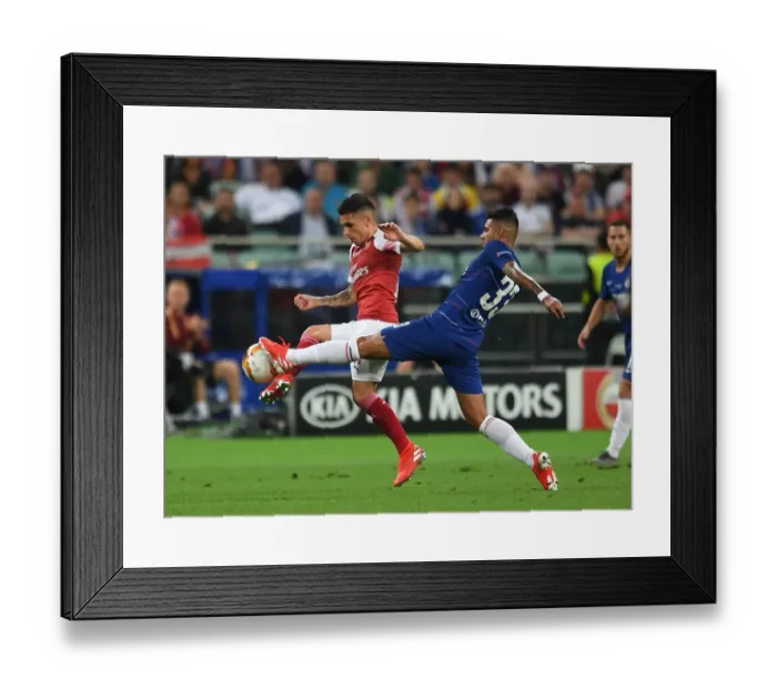 Framed Print : Arsenal vs. Chelsea Showdown: Torreira vs. Emerson - Europa League Final Battle Framed Print : Arsenal vs. Chelsea Showdown: Torreira vs. Emerson - Europa League Final Battle