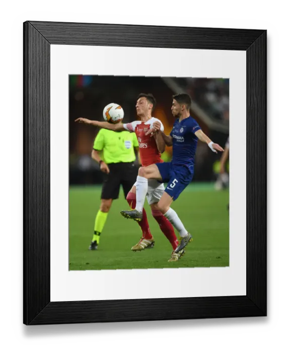 Framed Print : Arsenal vs. Chelsea Showdown: Ozil vs. Jorginho Battle in Europa League Final, Baku
