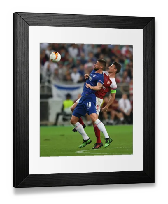 Framed Print : Arsenal vs. Chelsea Showdown: A Europa League Final Battle of Ex-Teammates - Koscielny vs. Giroud, Baku 2019 Framed Print : Arsenal vs. Chelsea Showdown: A Europa League Final Battle of Ex-Teammates - Koscielny vs. Giroud, Baku 2019