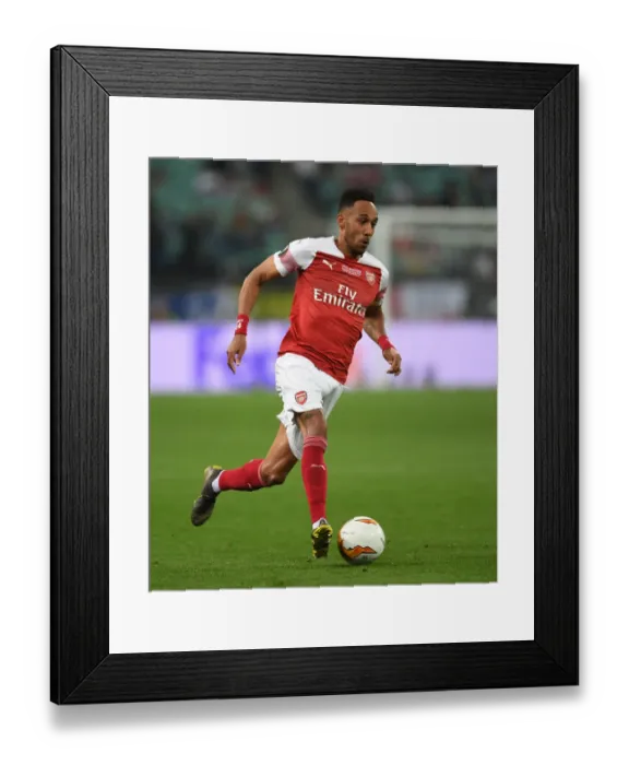 Framed Print : Arsenal's Aubameyang in UEFA Europa League Final Against Chelsea, Baku 2019