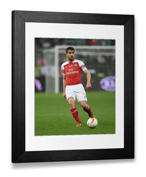 Framed Print : Arsenal's Sokratis in UEFA Europa League Final Against Chelsea, Baku 2019