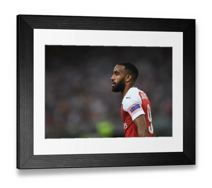 Framed Print : Alexandre Lacazette at the 2019 Europa League Final: Arsenal vs. Chelsea, Baku