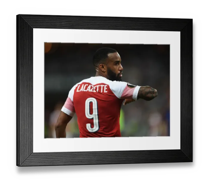 Framed Print : Arsenal's Alexandre Lacazette in UEFA Europa League Final Against Chelsea, Baku 2019