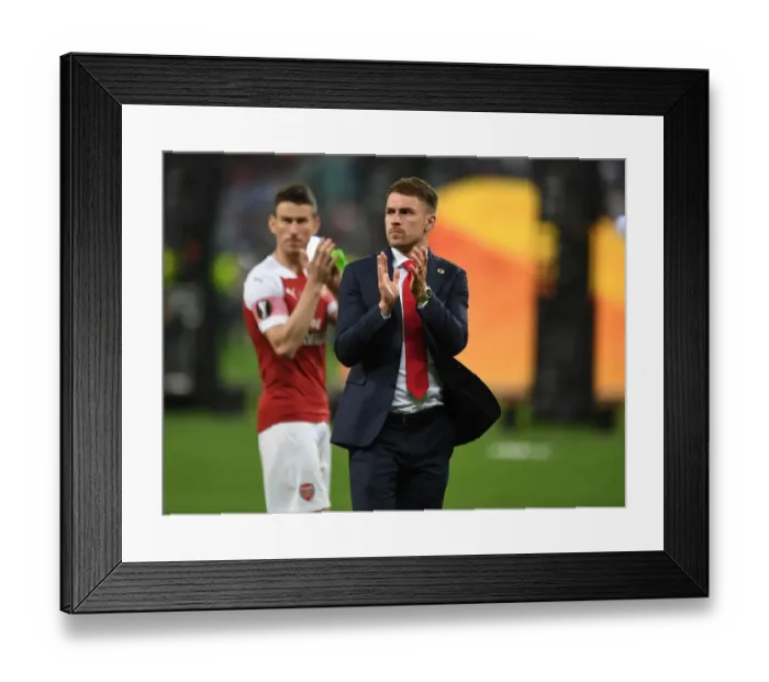Framed Print : Arsenal's Aaron Ramsey Celebrates Europa League Victory Over Chelsea in Baku