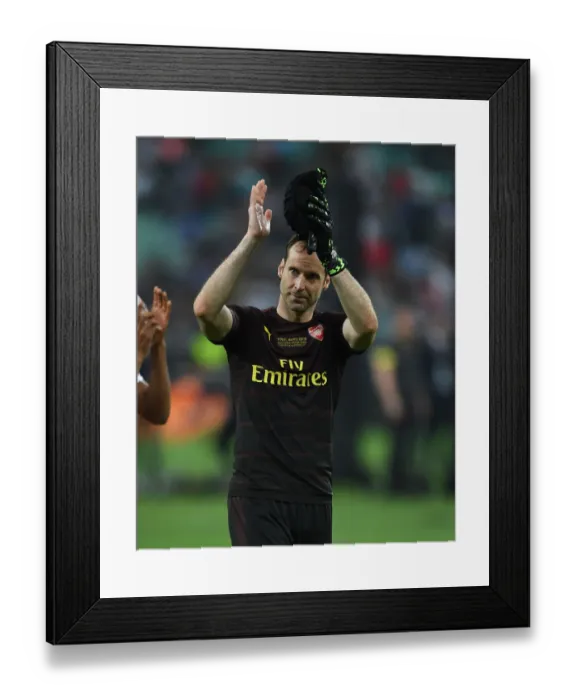 Framed Print : Arsenal's Petr Cech Celebrates Europa League Final Victory Over Chelsea in Baku Framed Print : Arsenal's Petr Cech Celebrates Europa League Final Victory Over Chelsea in Baku