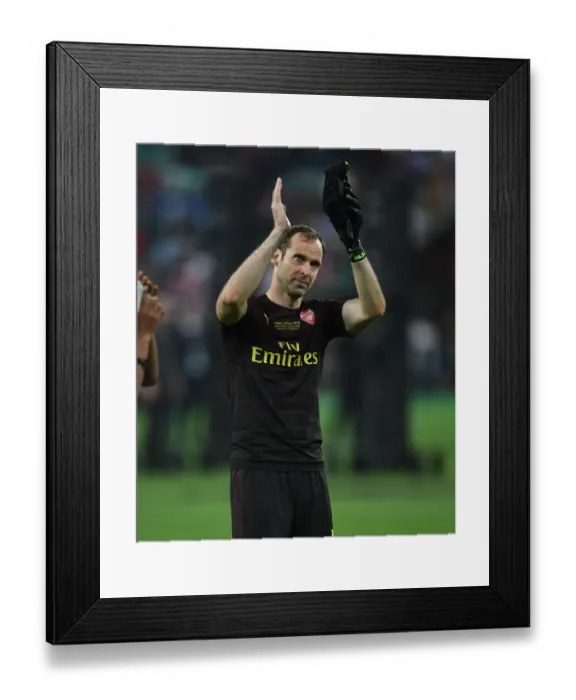 Framed Print : Arsenal's Petr Cech Celebrates Europa League Victory over Chelsea in Baku Framed Print : Arsenal's Petr Cech Celebrates Europa League Victory over Chelsea in Baku