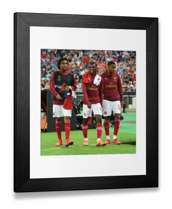 Framed Print : Arsenal Trio - Europa League Final Showdown: Arsenal vs. Chelsea, Baku 2019
