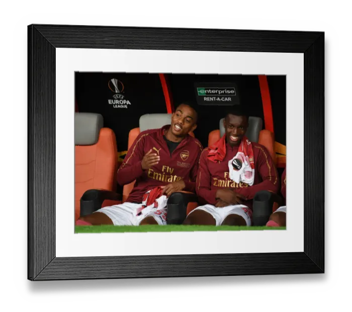 Framed Print : Arsenal's Willock and Nketiah: United Before the Europa League Final Against Chelsea, Baku 2019