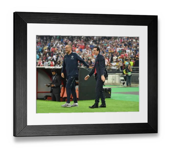 Framed Print : Unai Emery and Maurizio Sarri Face Off: Arsenal vs. Chelsea - UEFA Europa League Final 2019