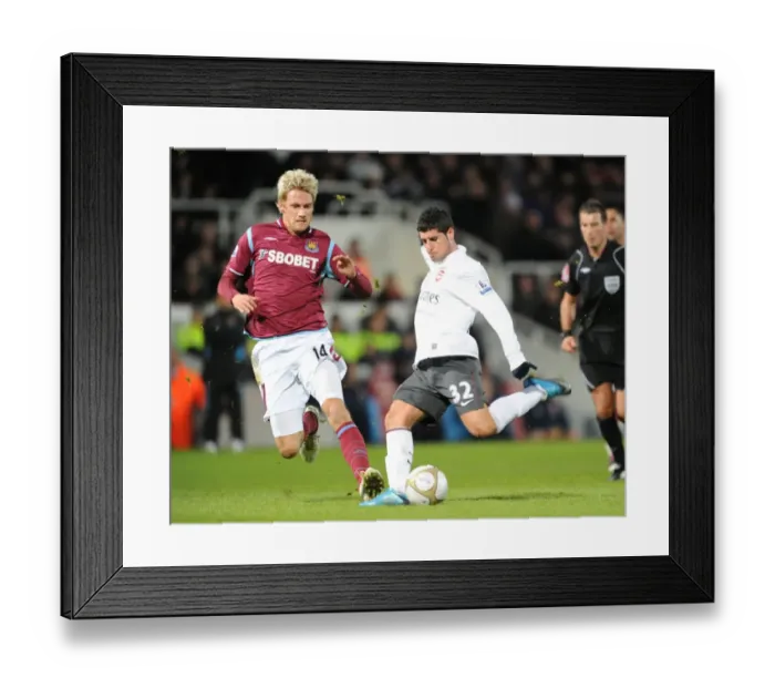 Framed Print : Fran Merida (Arsenal) Radoslav Kovac (West Ham). West Ham United 1: 2 Arsenal