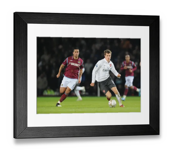 Framed Print : Aaron Ramsey (Arsenal) Luis Jimenez (West Ham). West Ham United 1: 2 Arsenal
