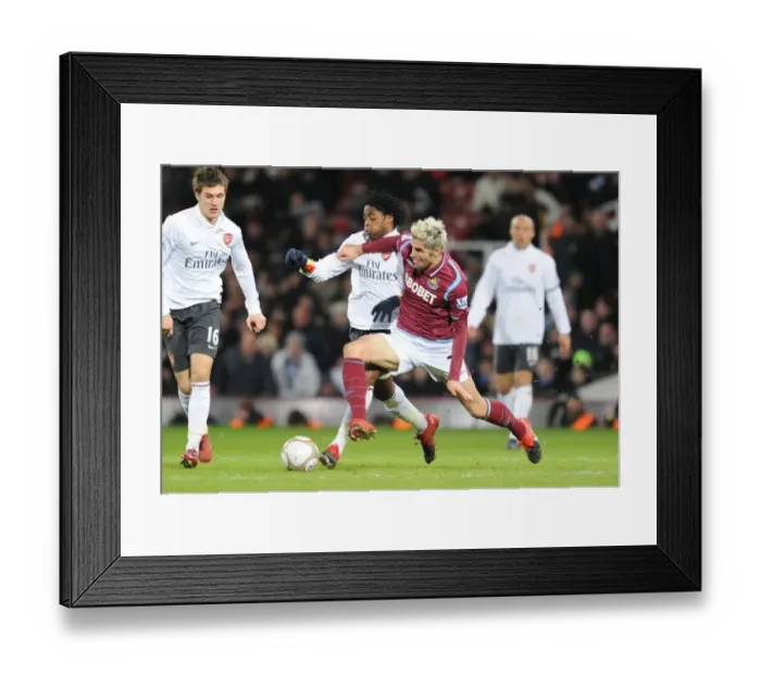 Framed Print : Alex Song (Arsenal) Valon Behrami (West Ham). West Ham United 1: 2 Arsenal