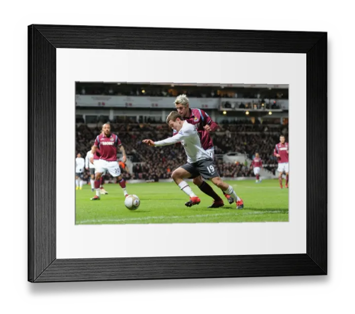 Framed Print : Jack Wilshere vs Valon Behrami: Arsenal's Win at West Ham United in FA Cup Third Round, 2010