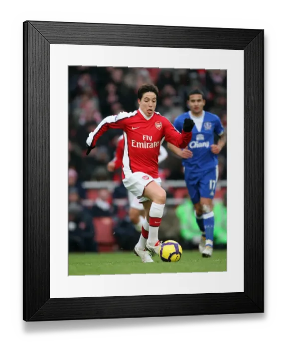 Framed Print : Samir Nasri of Arsenal in Action Against Everton at Emirates Stadium during Barclays Premier League Match, 9 / 1 / 10 Framed Print : Samir Nasri of Arsenal in Action Against Everton at Emirates Stadium during Barclays Premier League Match, 9 / 1 / 10