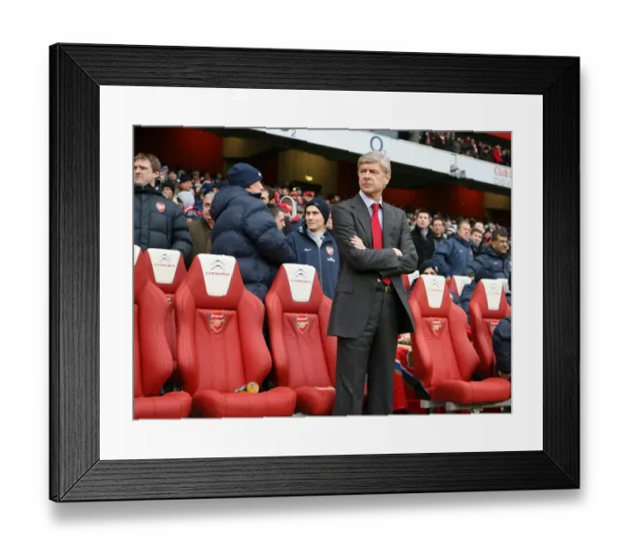 Framed Print : Arsene Wenger and the Intense Rivalry: Arsenal 2-2 Everton, Premier League Clash at Emirates Stadium, January 9, 2010