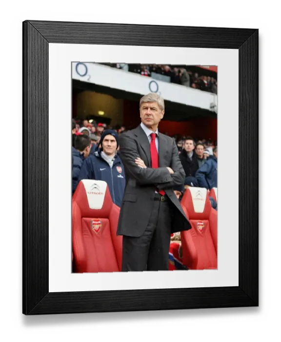 Framed Print : Arsene Wenger: Draw Against Everton in 2010 Premier League at Emirates Stadium