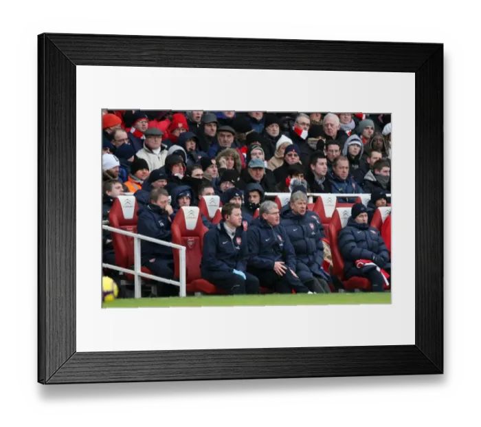 Framed Print : Arsene Wenger the Arsenal Manager sits with Colin Lewin (Physio) and Pat Rice Framed Print : Arsene Wenger the Arsenal Manager sits with Colin Lewin (Physio) and Pat Rice