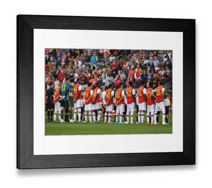 Framed Print : Arsenal FC vs Colorado Rapids: Pre-Match Line-Up at Commerce City, 2019