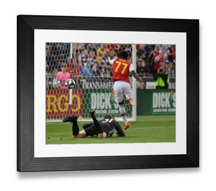 Framed Print : Bukayo Saka Scores First Goal: Arsenal vs. Colorado Rapids, 2019